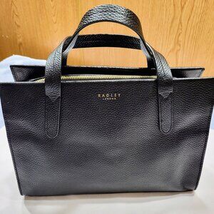 Radley London Black Pebbled Leather Double Handled Satchel